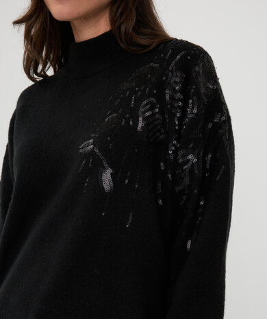Esqualo Sweater sequins black