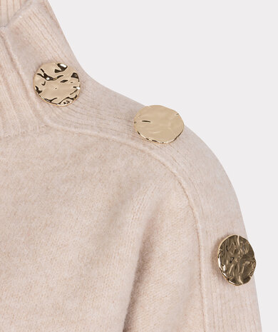 Esqualo Sweater shoulder buttons sand