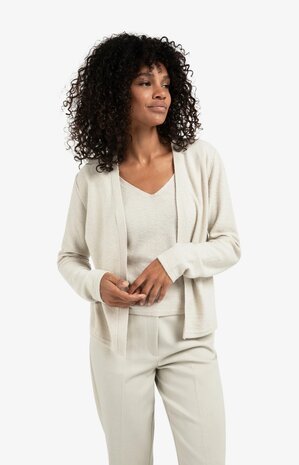 Yaya Knitted cardigan with matching spencer with subtle sequins cloud grey 01-000533-511