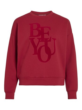 Vila vireflect be you o-neck l/s top Jester Red