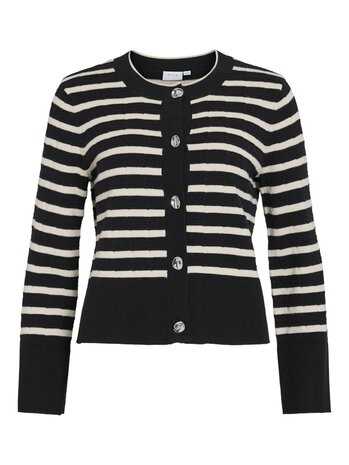 Vila vimalfine o-neck l/s knit cardigan Black Beauty BIRCH