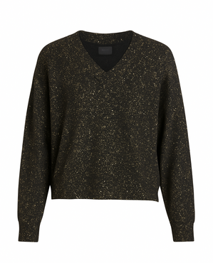Vila viginny v-neck l/s glitter knit top/pb Black Beauty dtm glitter