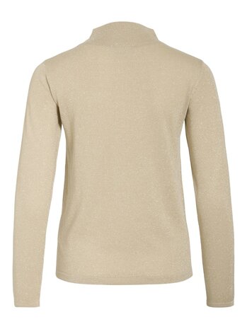 Vila viginny glitter knit top turtle hals Frosted Almond light gold glitter 