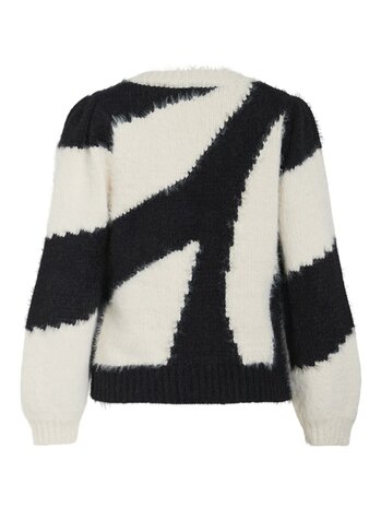 Vila vikunnuo v-neck l/s knit top Birch BLACK