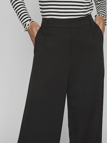 Vila vivarone hw wide pant - noos zwart