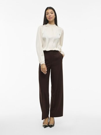 Vila vivarone hw wide pant - noos bruin