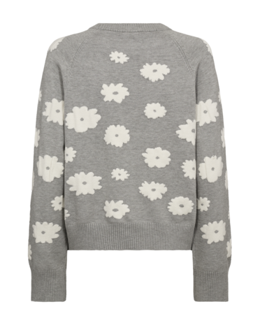 Freequent fqalpi-pullover L. Grey Mel. w. Star Off-White
