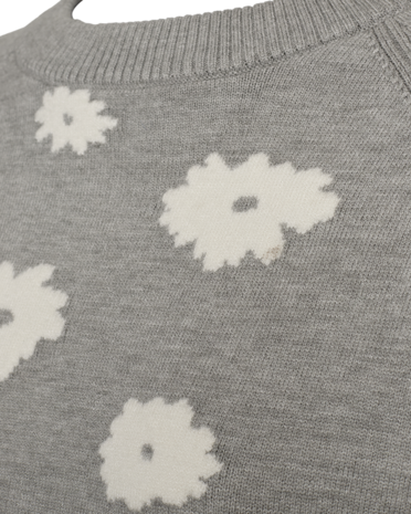 Freequent fqalpi-pullover L. Grey Mel. w. Star Off-White