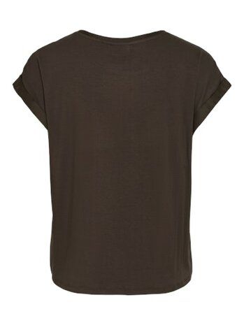 Vila viellette s/s satin top - noos coffee been