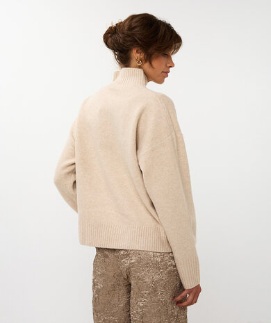 Esqualo Sweater shoulder buttons sand