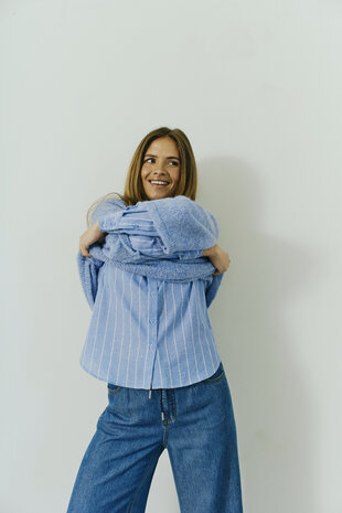 Freequent fqsolly-shirt Vista Blue w. Star Off-White