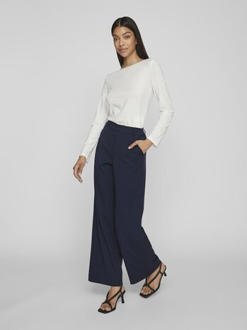 Vila vivarone hw wide pant - noos navy