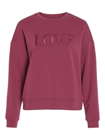 Vila vireflect love o-neck l/s top Anemone