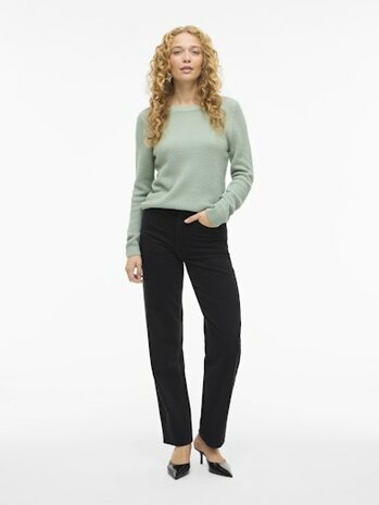 Vila vidalo o-neck l/s knit top- noos Blue Surf