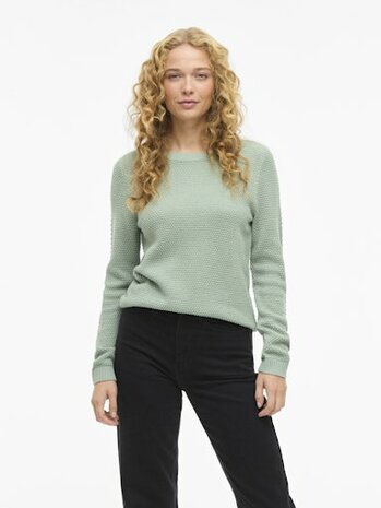 Vila vidalo o-neck l/s knit top- noos Blue Surf