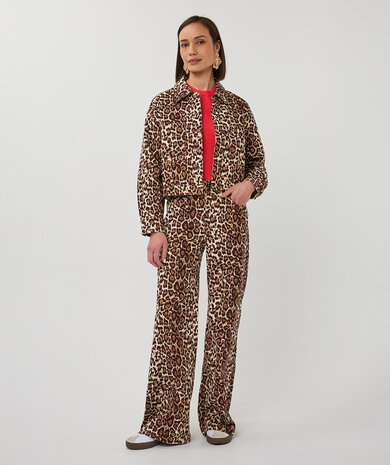 Esqualo Trousers jeans scarlet leopard print