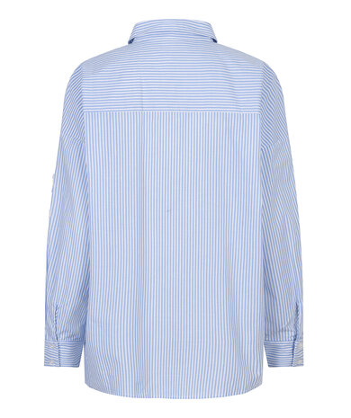 Esqualo Blouse striped flower patch White / Blue