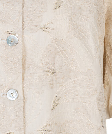 Esqualo Top balloon 3D shell print Ecru