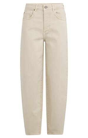 Yaya Barrel jeans with visible back seams and soft wash sandstone beige