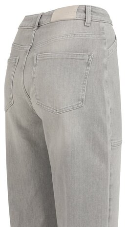 Yaya Cargo jeans with low crotch and wide legs mid grey denim