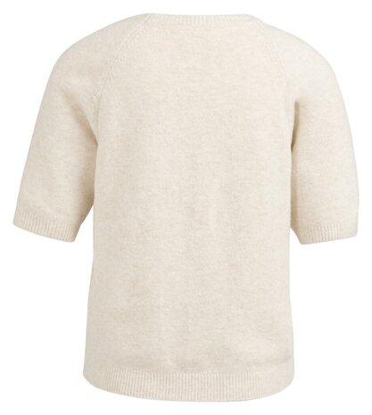 Yaya Soft sweater with short sleeves and round neckline kit beige melange 01-000458-602