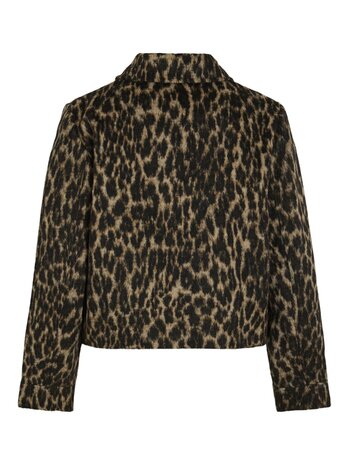 Vila visimba l/s short jacket Black Beauty Leopard