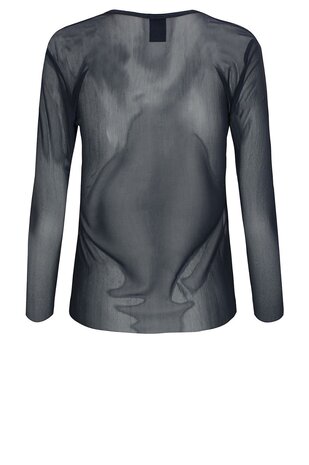 One Two Luxzuz Sigborg Mesh T-shirt 575 navy blue