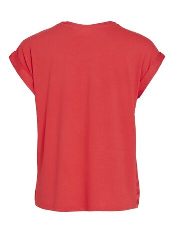 Vila viellette s/s satin top - noos Hibiscus