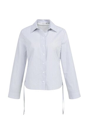 Yaya Fitted blouse with side drawstrings iron grey dessin