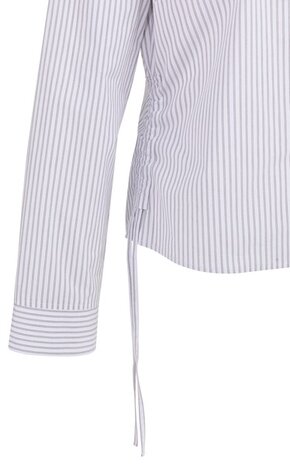 Yaya Fitted blouse with side drawstrings iron grey dessin