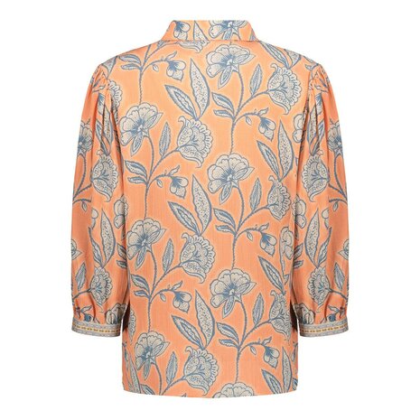 Geisha blouse coral, chambray, ecru 63201-20