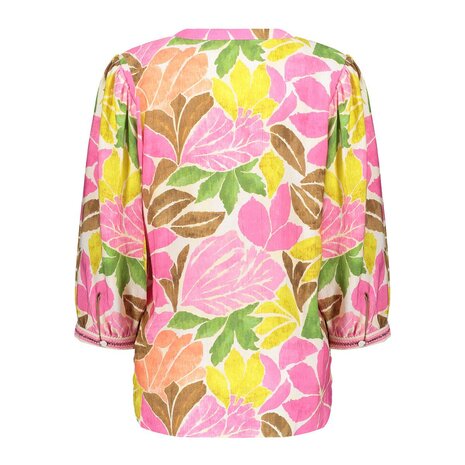 Geisha blouse ecru/tobacco/pink 63283-20