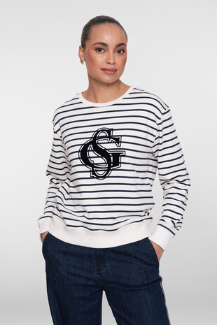 Geisha Sweat striped navy, off-white 62091-41