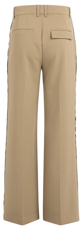 Yaya Woven trousers with wide legs and stitched details khaki green