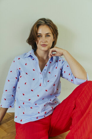 Freequent fqrosan-shirt Blue Bell w. Sweet Lilac