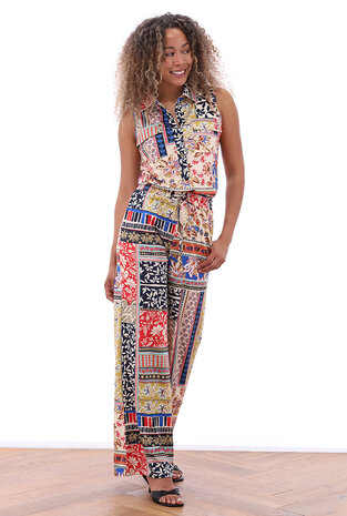 K-design Mouwloze jumpsuit met design C317