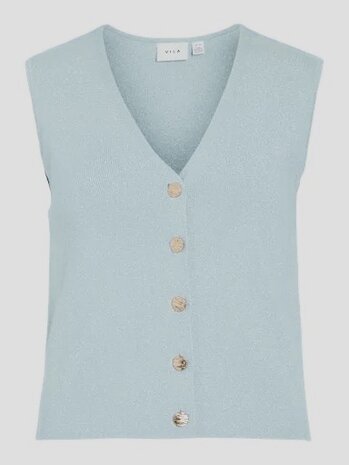 Vila vicharvi s/l button glitter knit vest Nantucket Breeze LIGHT GOLD GLITTER