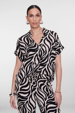 Geisha Top bi-color black, sand 63295-70