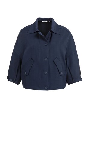 Yaya Blouse jacket with adjustable loop and practical pocket navy blazer blue