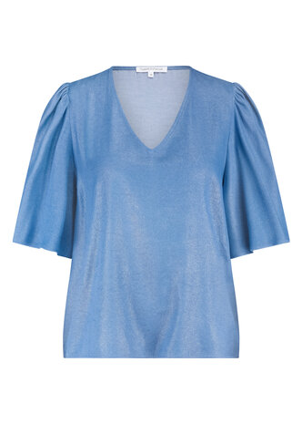 Tramontana Coated Top Butterfly Sleeves  BreezyBlue