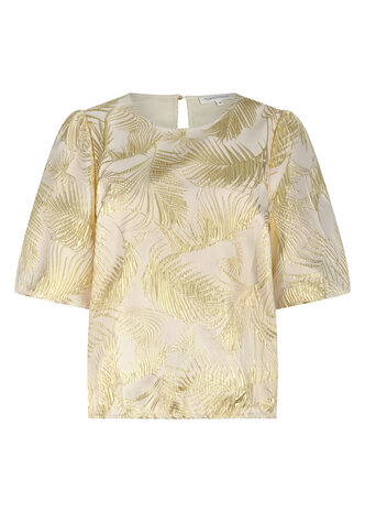 Tramontana Palm Jacquard Top  StoneJacquard