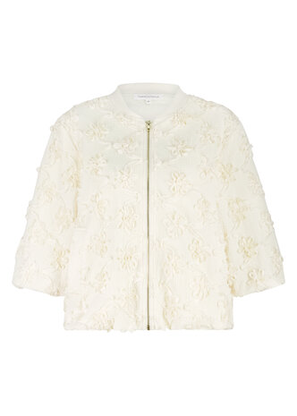 Tramontana 3D Flower Lace Jacket  Stone