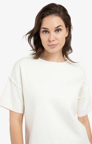 Yaya Short sleeve sweater with seam details 01-000562-603