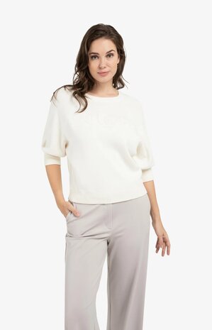 Yaya Sweater with raglan sleeves and tonal artwork 01-000563-603