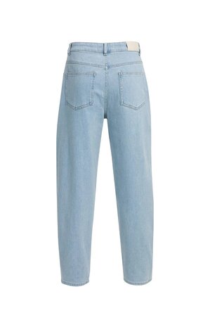 Yaya Barrel jeans in light washed denim mid blue denim