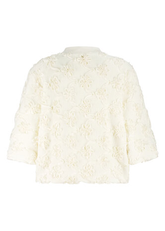 Tramontana 3D Flower Lace Jacket  Stone
