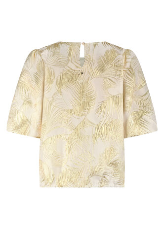 Tramontana Palm Jacquard Top  StoneJacquard