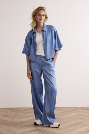 Tramontana Coated Wide-Leg Trousers  BreezyBlue