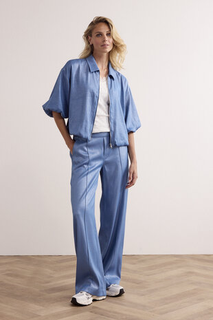Tramontana Coated Wide-Leg Trousers  BreezyBlue