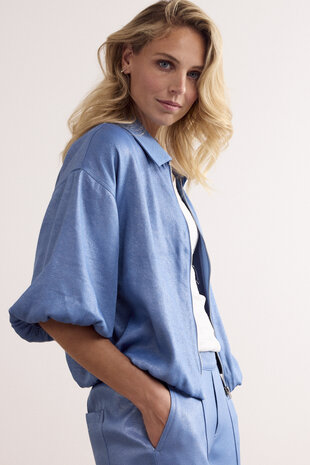 Tramontana Balloon-Shaped Coated Jacket  BreezyBlue